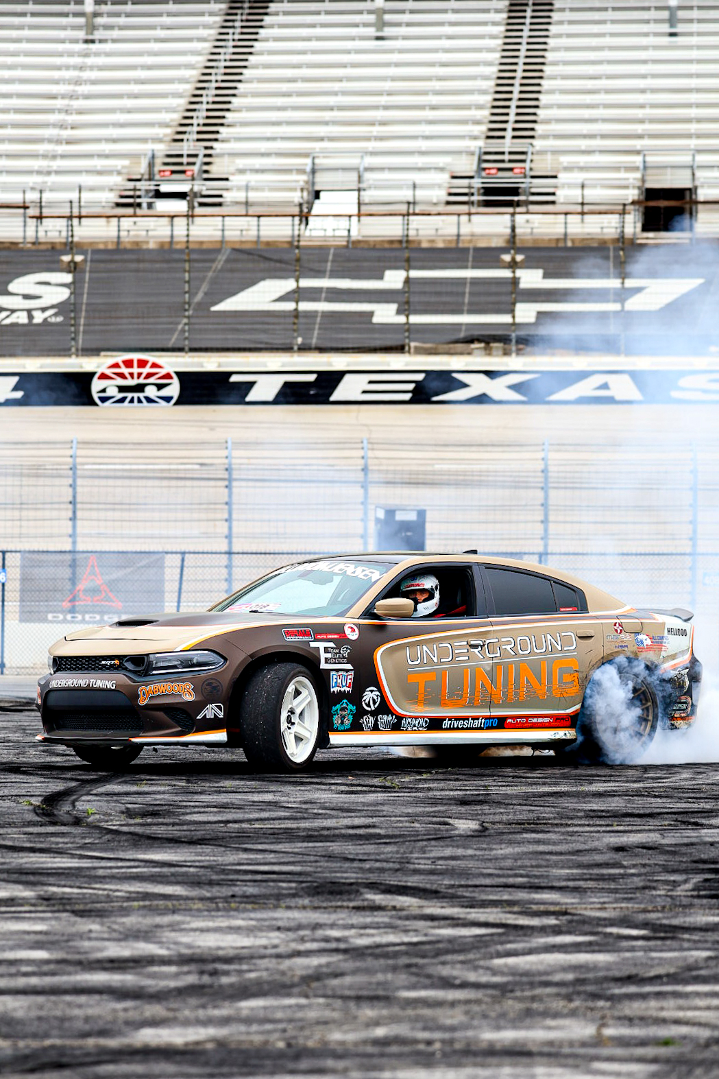 Burnout with a cloud of smoke